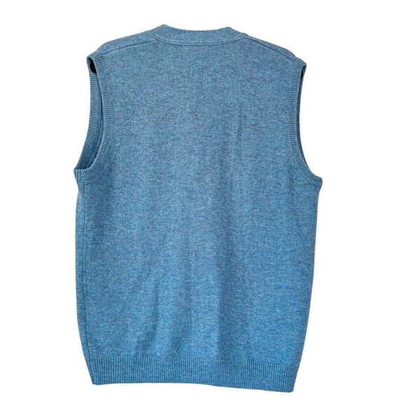 WoolOvers Men's Chelsea Blue Lambswool Buttoned Vest Size Medium - Picture 5 of 5